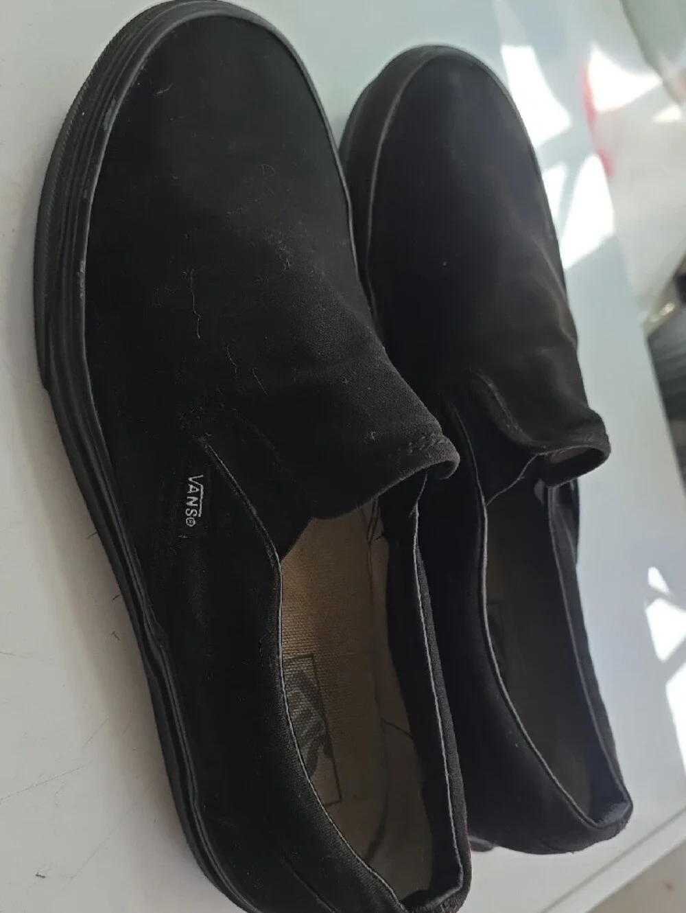 Vans Black Canvas Slip-On Loafers